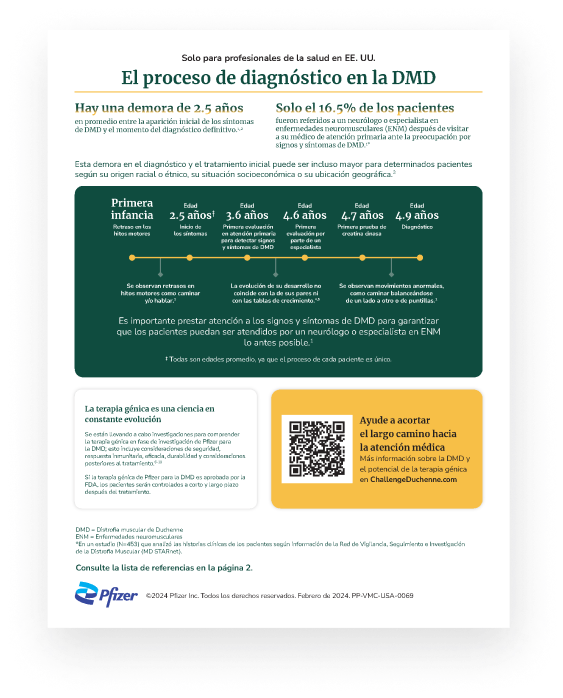 Thumbnail of downloadable Spanish resource about the journey to DMD diagnosis